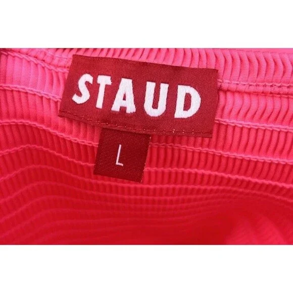 STAUD Landry Shoulder-Tie Smocked Maxi Dress L Wedding Guest Picnic Romantic